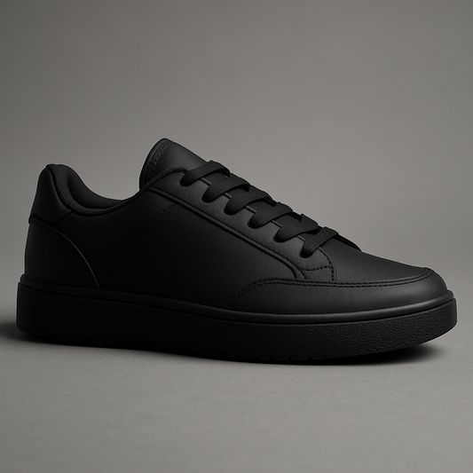 "Minimalist black sneakers- timeless style & quality"