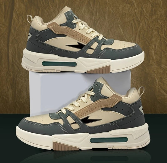 "BRUTON 308 Aviator Men’s Green & Beige Casual Sneakers"